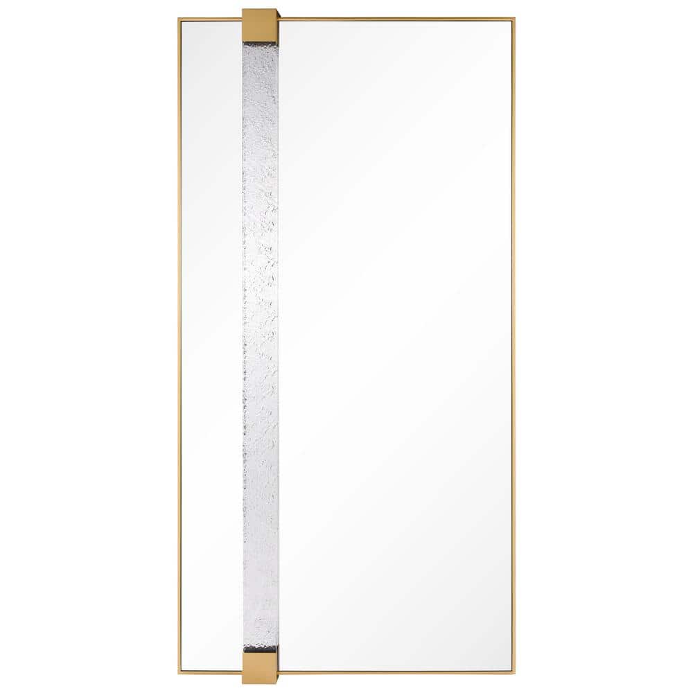 Gleaming Horizon 40"x80" Silver Mirror with Gold Iron Frame