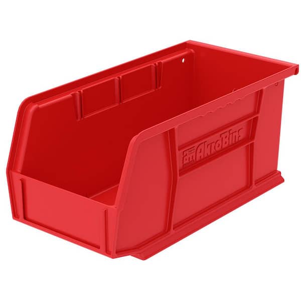 30230 Plastic Stackable Storage Bins, 10-7/8 in. x 5-1/2 in. x 5 in. Red, 12-pack