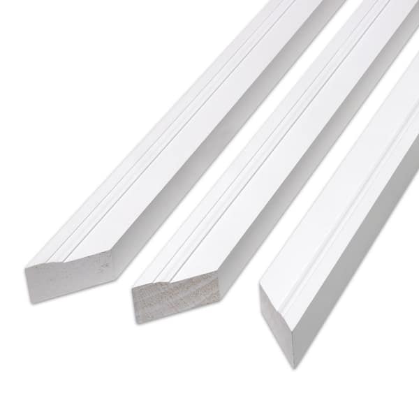 WM180 1-1/4 in. D x 2 in. W x 84-1/2 in. L White Primed Wood Finger Jointed Door Brickmould Casing Set