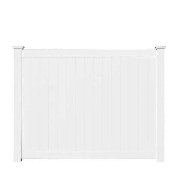 Veranda Pro Series 6 ft. H x 8 ft. W Patio White Vinyl Anaheim Privacy Fence Panel - Unassembled