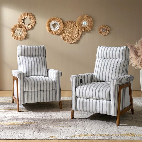 Amsi Blue 29 in. W Modern Power Recliner with Type-C and USB Charging Ports Set of 2