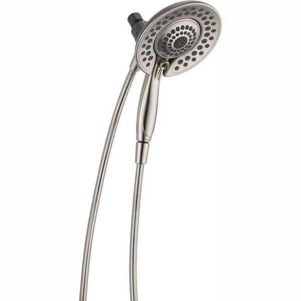 Delta In2ition Two-in-One 5-Spray 6.8 in. Dual Wall Mount Fixed and Handheld Shower Head in Brushed Nickel