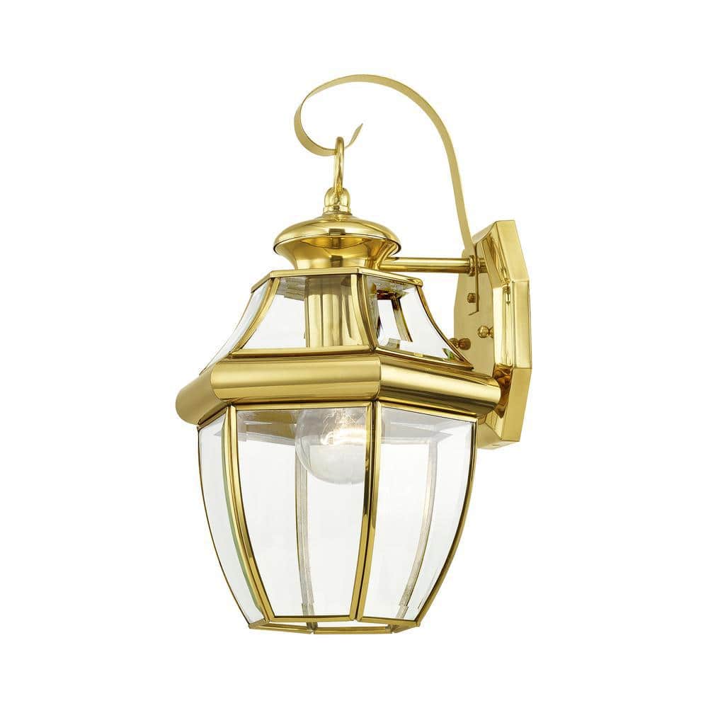 Polished Brass Traditional Outdoor Wall Lantern Sconce