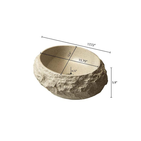 yun ページ Lynzavix 20 in. Bathroom Sink 20 in. Irregular Oval Resin Vessel
