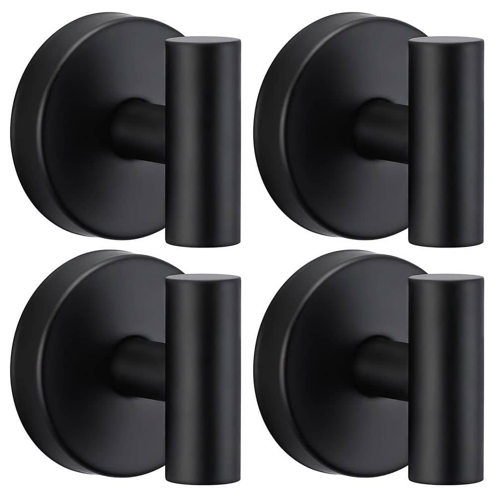 Wudkey 4-Piece Reusable Suction Cup J-Hook Robe/Towel Hook in