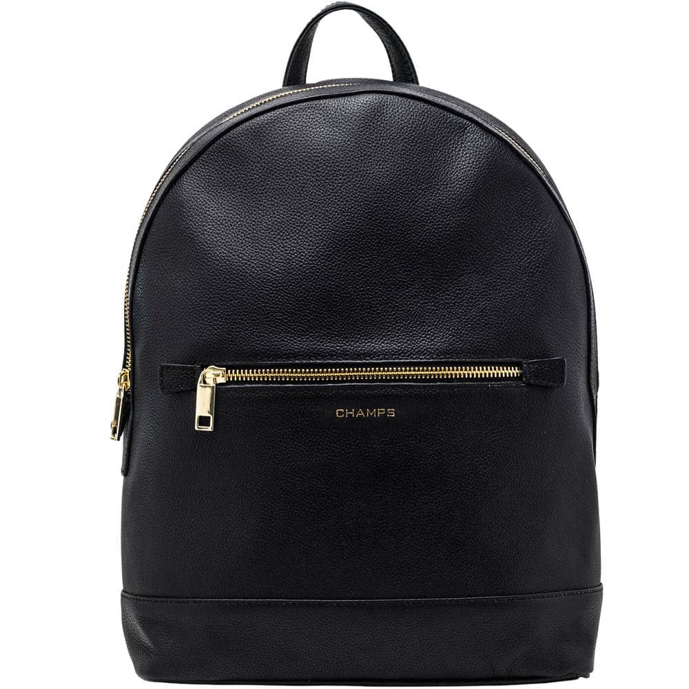 CHAMPS Gala Collection 15 in. Black Leather Backpack LCB-502 - The Home ...