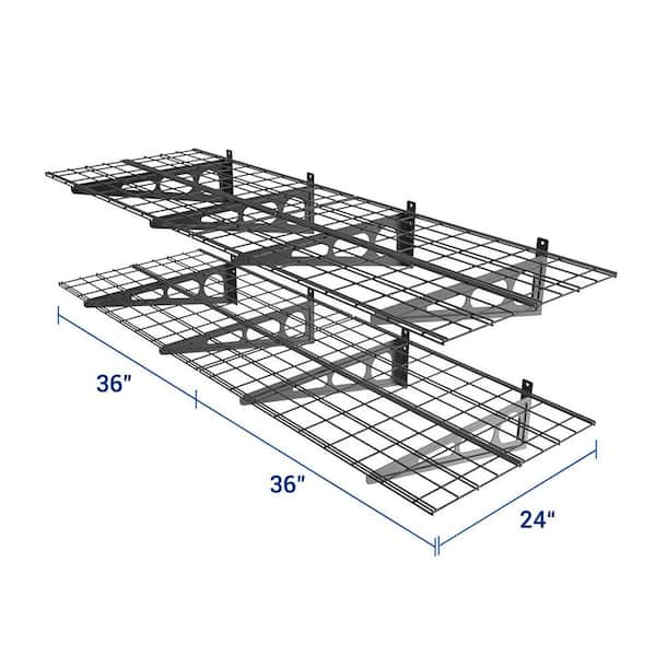 Fleximounts 2 x 4 ft 3 Shelf Steel Wire Decks Storage Racks 4650 lbs Weight Capacity Heavy Duty Industrial Metal Garage Shelving 