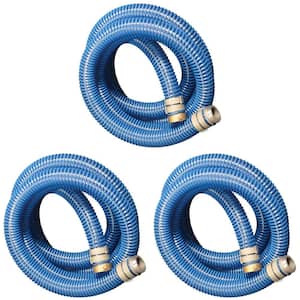 2 in. Dia 20 ft. PVC Flexible Pool Hose for Above Ground Pool, Blue (3-Pack)