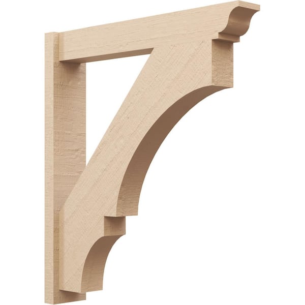Ekena Millwork 6 in. x 38 in. x 34 in. Balboa Traditional Rough Cedar Woodgrain Timberthane Polyurethane Outlooker, Primed Tan