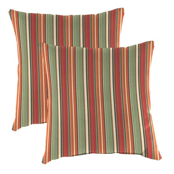 Jordan Manufacturing 16 in. L x 16 in. W x 4 in. T Square Outdoor Throw Pillow in Carter Autumn (2-Pack)