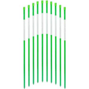 48 in. Solid Reflective Driveway Markers Driveway Poles for Easy Visibility at Night, 1/4 in. Dia Green, (20-pack)