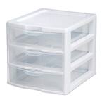 Clear 3 Drawer Storage Box, Small 8.5 X 7.25 X 6.875 2073 Clear