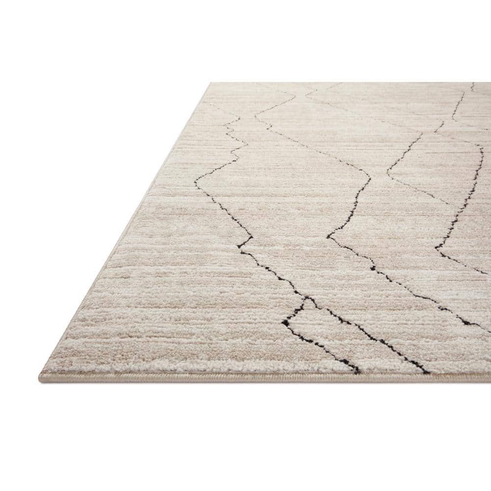 Darby Sand and Charcoal Geometric 2'-7" x 10'-0" Runner Rug