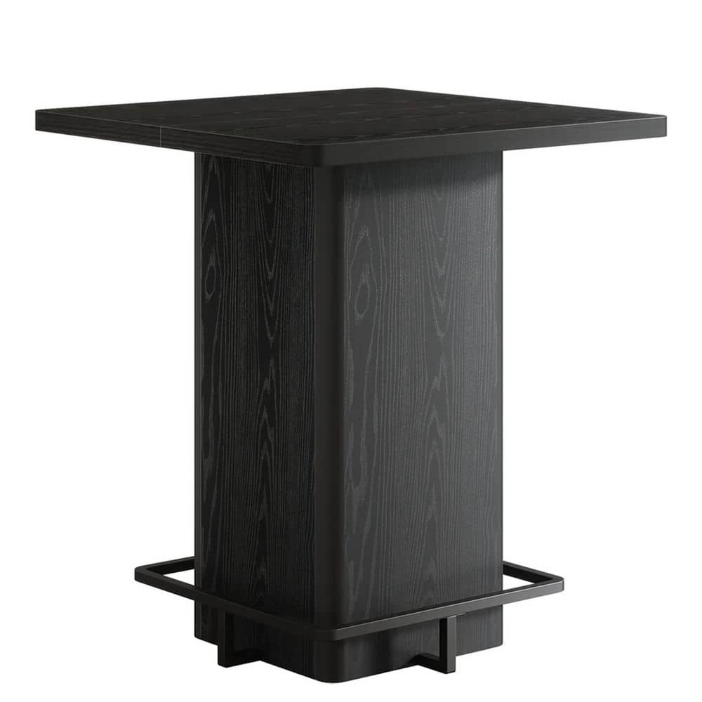 Outdoor Wood Square Minimalist Coffee Table Bar Table Chating Table in Black