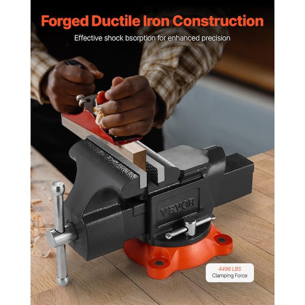 Bench Vise 5 in. Jaw Width 5 in. Max Jaw Opening Multipurpose Vise with 360° Swivel Locking Base 2.8 in. Throat Depth