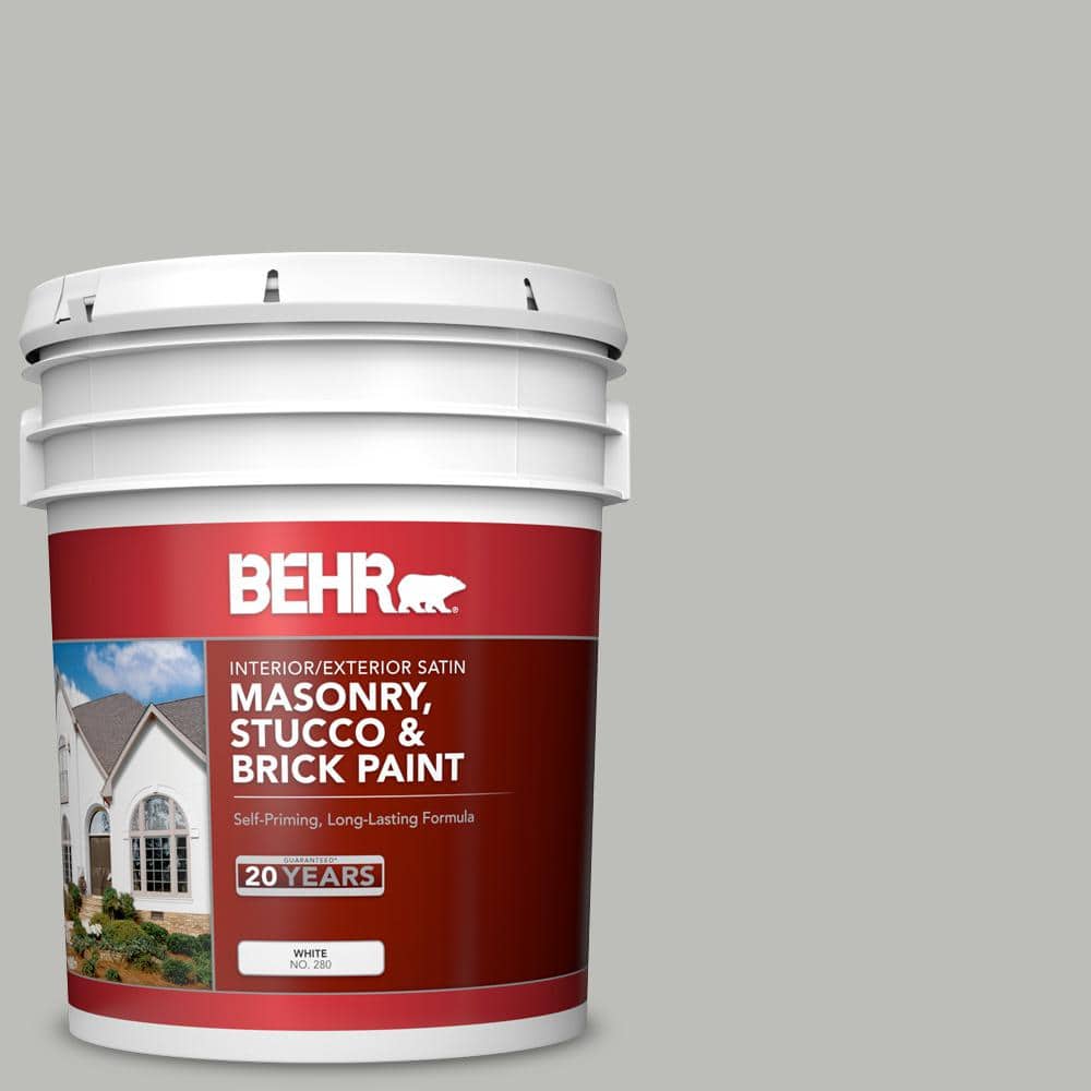 5 gal. #PPU24-17 Hailstorm Gray Satin Interior/Exterior Masonry, Stucco and