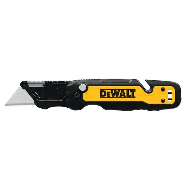 DEWALT Push and Flip Folding Lock-Back Utility Knife with Blade Storage