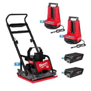 MX FUEL Lithium-Ion Cordless Plate Compactor with (2) HD 12.0 Batteries and (2) Super Chargers