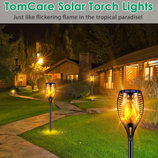 Misopily 43 Waterproof Flickering Flames 96 LED Solar Torches