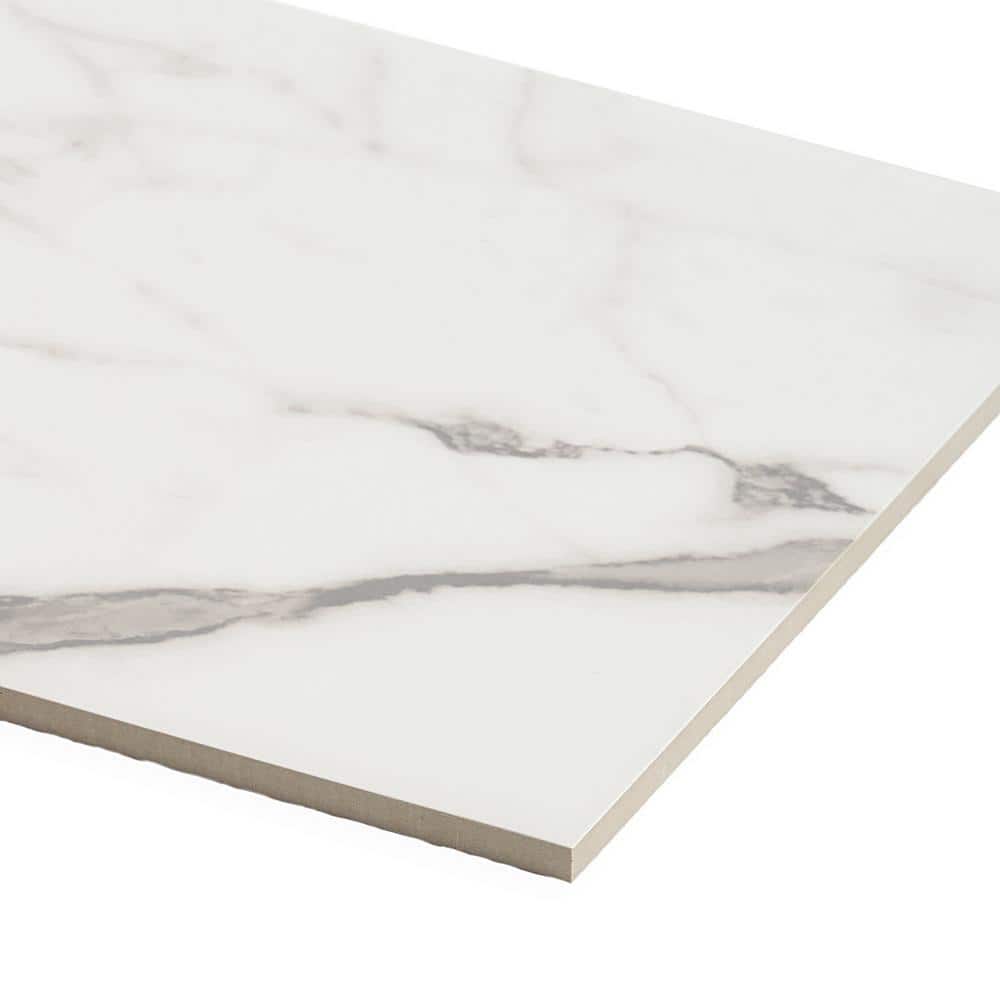 Statuario Venato 12" x 24" Polished Marble Look Porcelain Tile