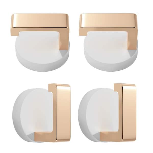Knob Round Bathroom Robe Hook and Towel Hook in Stainless Steel in Gold White (4-Pack)