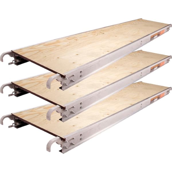 MetalTech Pack of 3 - 7 ft. x 19 in. Scaffolding Platform with 5/8 Plywood  Plank and aluminum side M-MPP719K3 - The Home Depot
