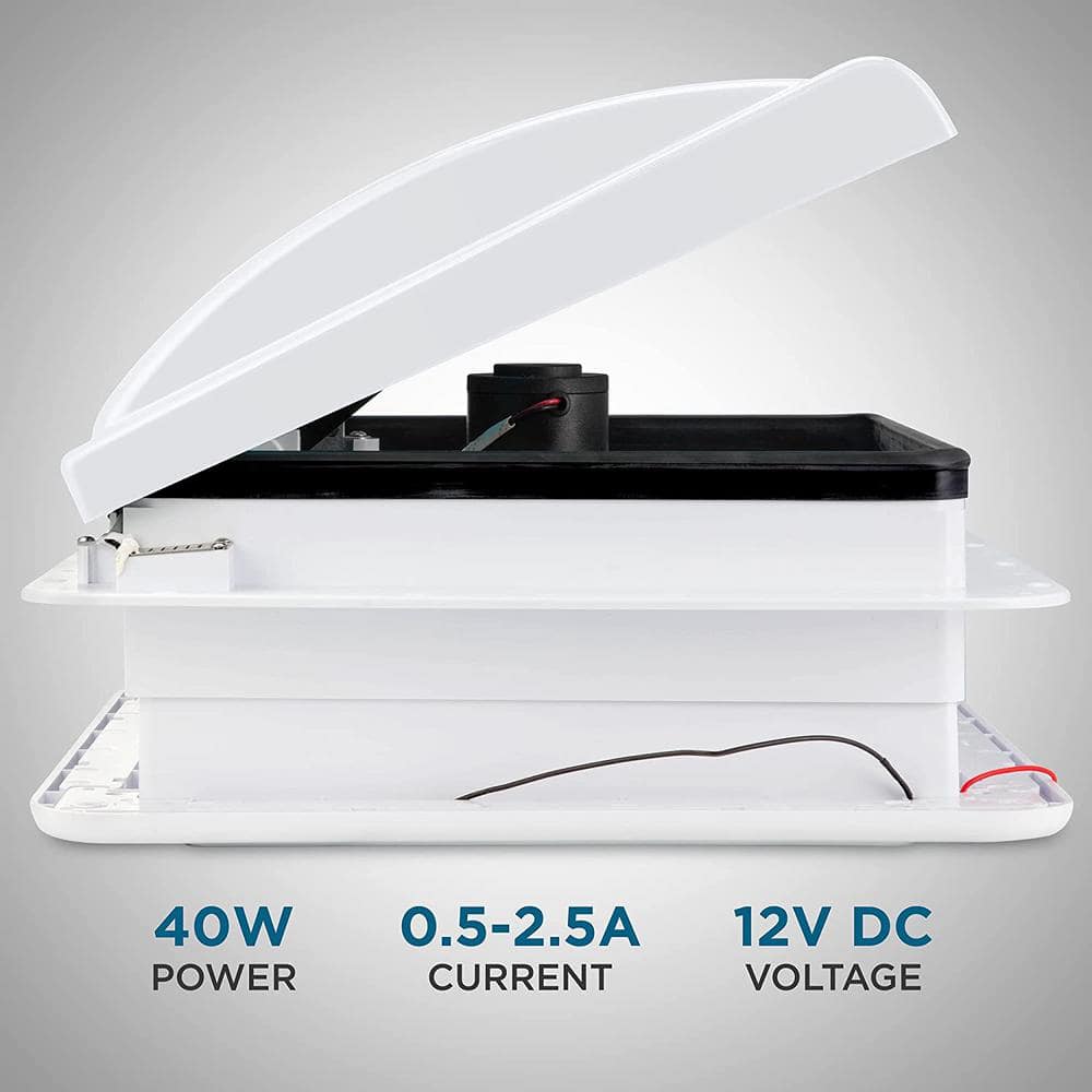 Hike Crew 14" White Roof Vent Fan with Remote Control