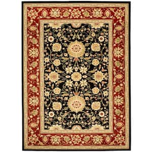 Lyndhurst Black/Red 4 ft. x 6 ft. Border Area Rug