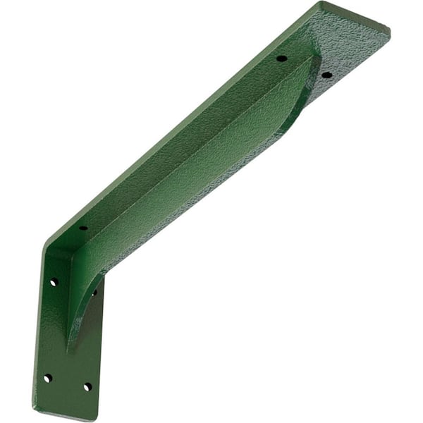 Ekena Millwork 2 in. x 5 1/4 in. x 14 in. Hammered Deep Green Embrey Steel Bracket