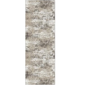 Mist Taupe 2 ft. x 6 ft. Modern Abstract Area Rug