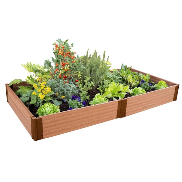 Frame It All Classic Sienna Raised Garden Bed 4 ft. x 8 ft. x 11 in. - 1 in. profile