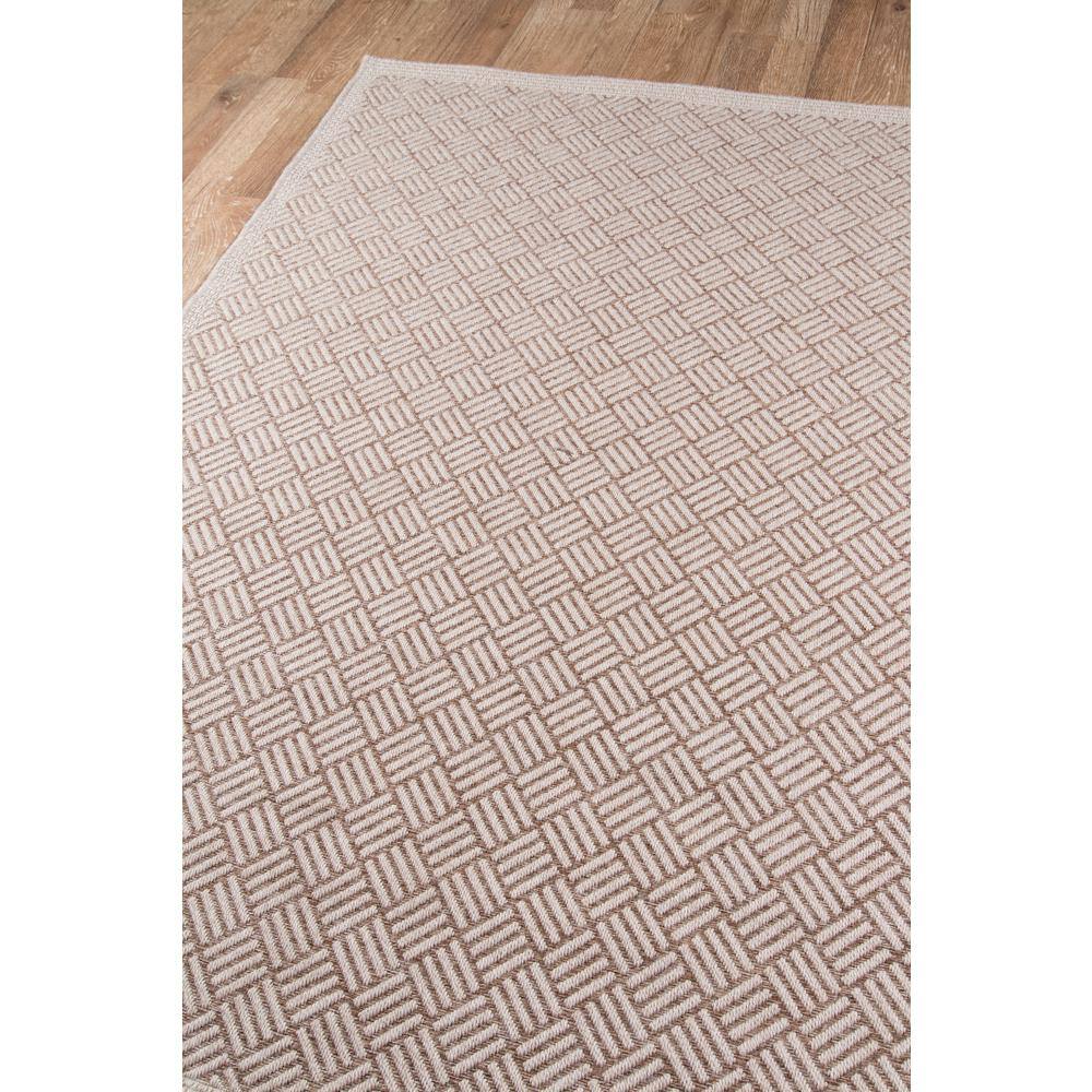Tan Geometric Stain-Resistant Synthetic 5' x 7' Rug