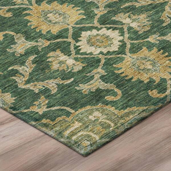 Chantille Machine Washable Indoor/Outdoor Abstract ACN3077 Emerald 3 ft. x 4 ft. Area Rug