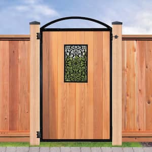 EZ Install 8-Standard Fence Board Arched Pro Gate Frame with One 15 in. x 24 in. Rectangle Gate Insert