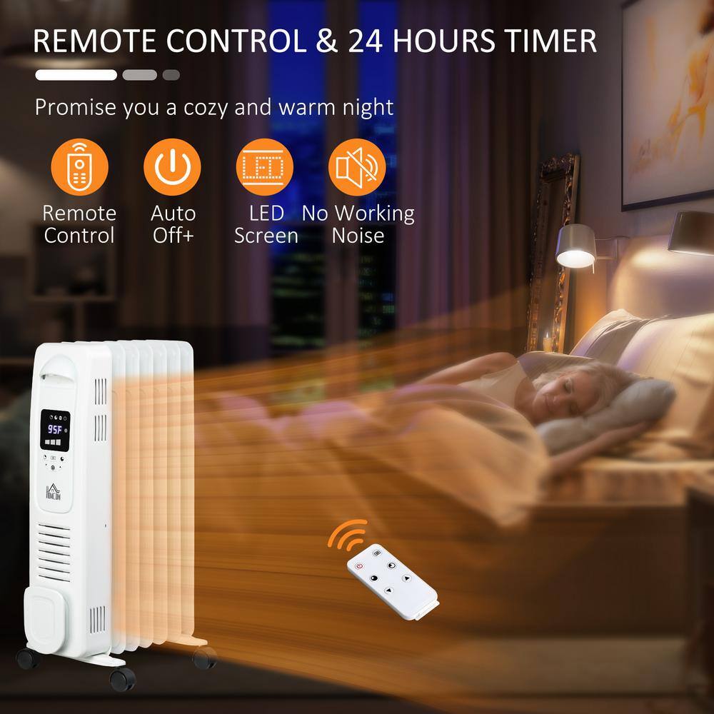 White 25.25" Electric Freestanding Space Heater with Remote