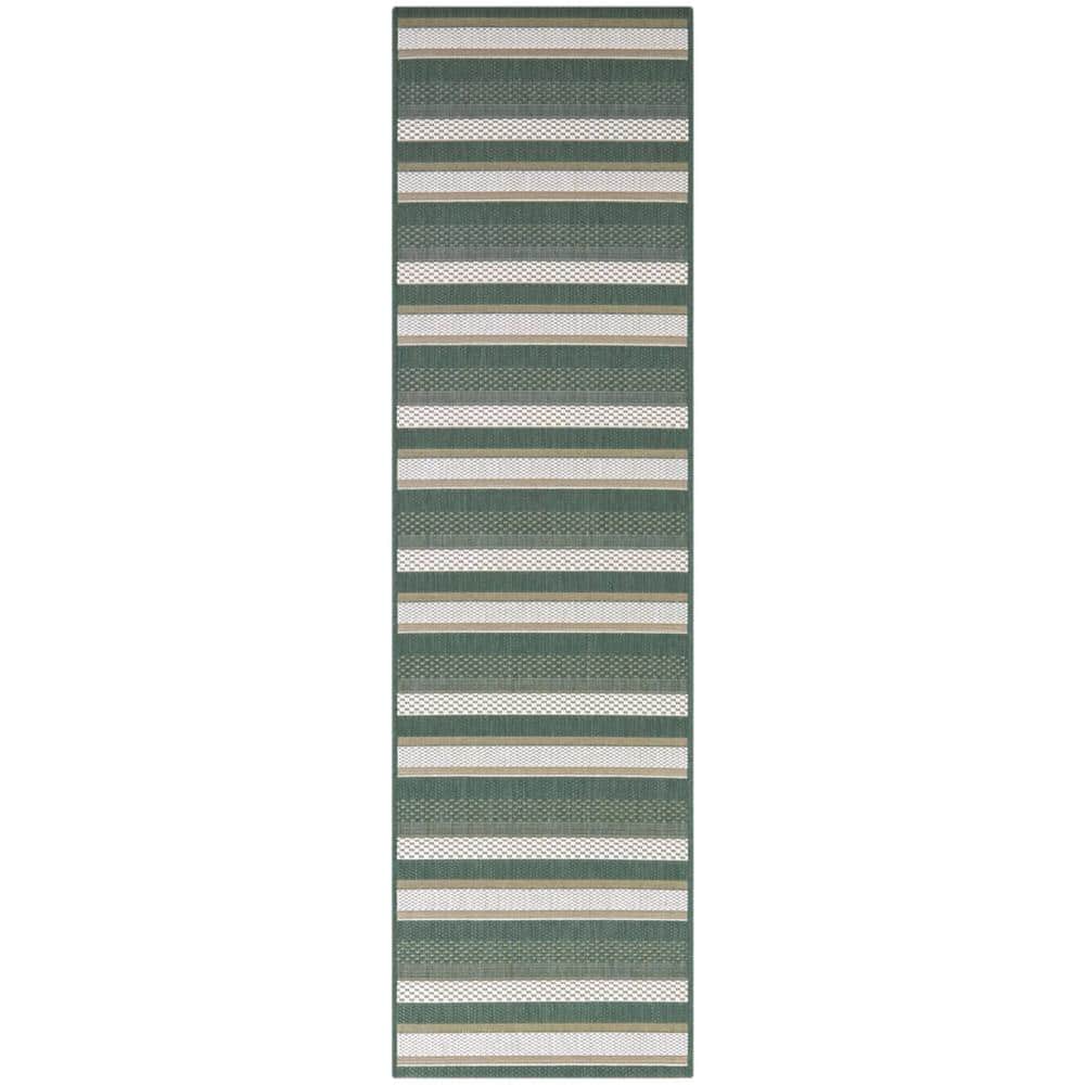 Green 2 x 7 Striped Doormat 2 ft. x 7 ft. Area Rug price history on PriceWatchPro