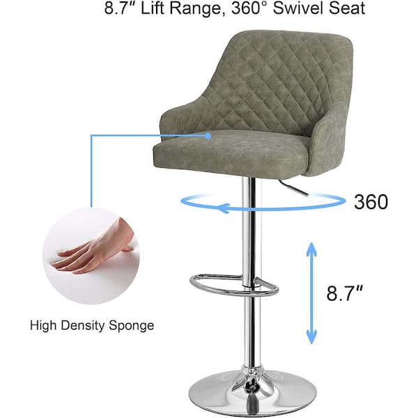 Adjustable swivel bar outlet stools with arms