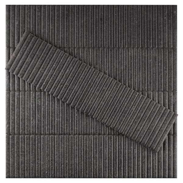 Globe Noir 2.96 in. X 11.82 in. Matte Ceramic Subway Wall Tile (6.35 sq. ft./Case)