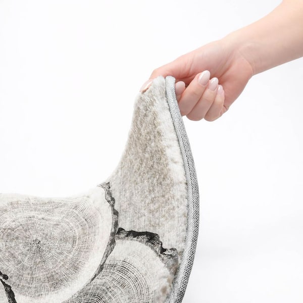 Dream Shag Premium Machine Washable Abstract ADS575 Gray 3 ft. x 5 ft. Area Rug