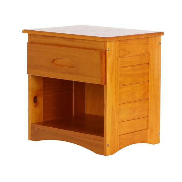 American Furniture Classics Honey Pine 17 in. Deep Solid Pine 1-Drawer Nightstand