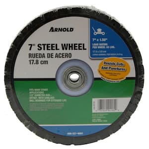 7 in. x 1.5 in. Universal Steel Wheel with Shielded Ball Bearings for Extended Life