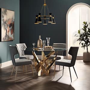 Conic 5-Light Honey Gold Pendant with Matte Black Shade