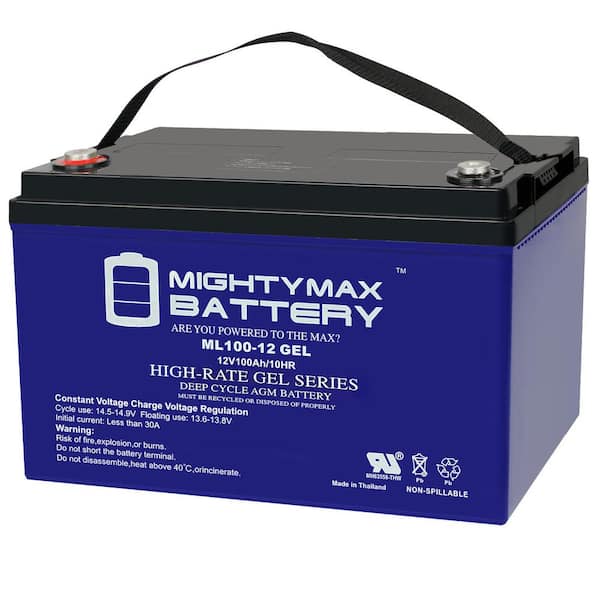Mighty Max Battery ML100-12GEL 12-Volt 100 Ah Sealed Lead Acid (SLA) Rechargeable Gel Battery