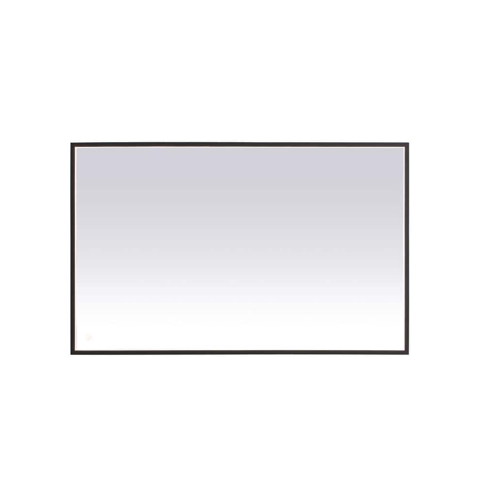 Timeless Home 48 in. W x 30 in. H Aluminum Black LED Mirror
