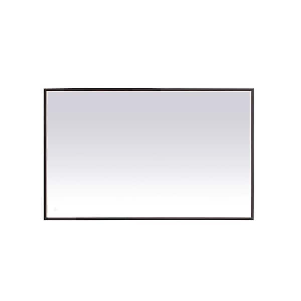 Unbranded Timeless Home 48 in. W x 30 in. H Aluminum Black LED Mirror
