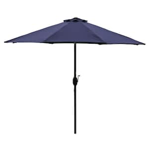9 ft. Aluminum Market Tilt Patio Umbrella in Navy Blue
