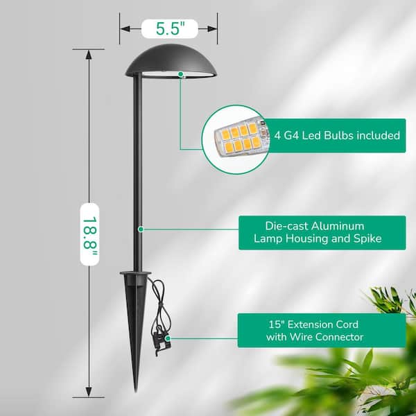Solar Power 4 LED 400-lumens Spotlight Outdoor Garden Lamp Lawn Walkway Landscape Lights Spotlight Fixture for Gardens, Pathways, and Patios or wall mount