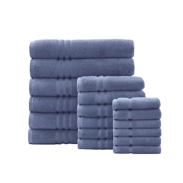 Home Decorators Collection Turkish Cotton Ultra Soft Lake Blue Bath Sheet