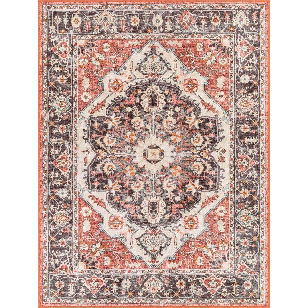 Seven Kings Rug Well Woven Kings Court Zazzu Traditional Medallion Washable, Multi 5 ft ...