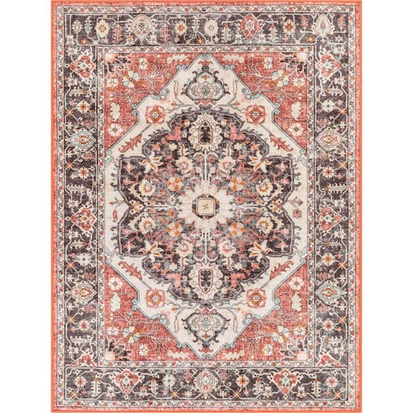 Kings Court Zazzu Traditional Medallion Washable, Multi 5 ft. x 7 ft. Area Rug